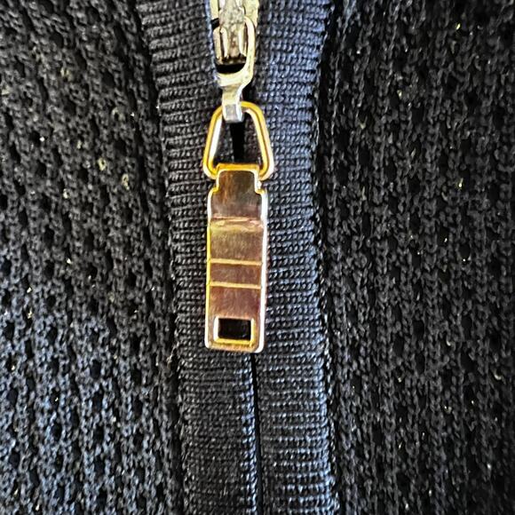 Misook 3 Pc Pantsuit Black Metallic Knit Cardigan Shell Vintage 80s L - Picture 11 of 16